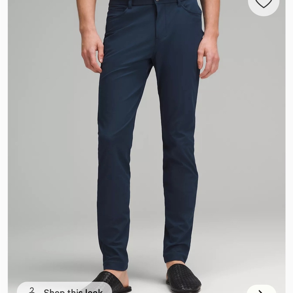 NEW lululemon athletica men’s ABC Skinny-Fit 5 Pocket Pant 30L Warpstreme navy